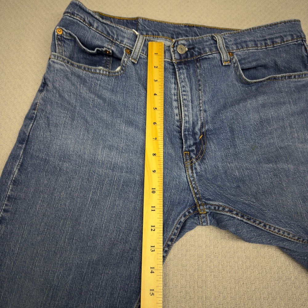 Levis 505 Jeans Mens 34x29 (Fits 34x24)‎ Blue Denim Regular Fit Hemmed Grunge - Picture 9 of 12